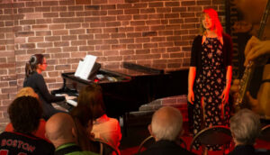 Performing at Kathleen Connell's studio concert